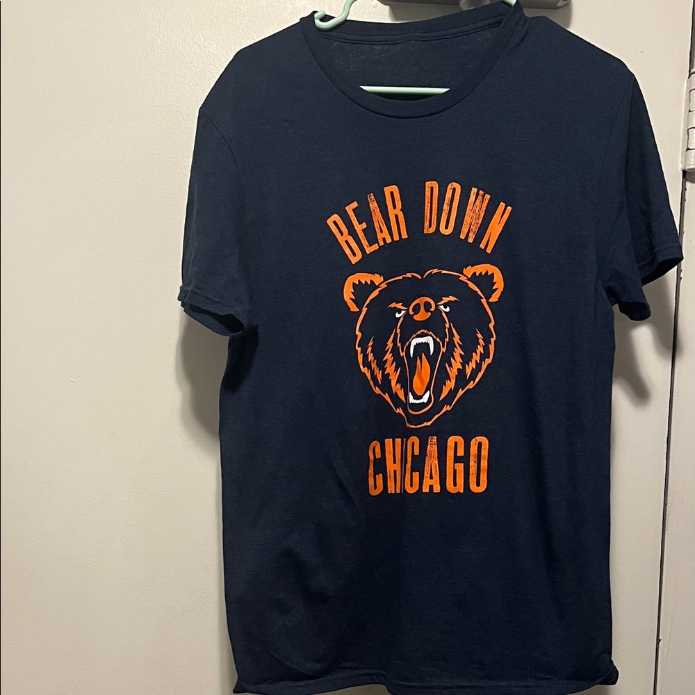 Chicago Bears Bear Down Chicago retro small Navy Blue Graphic T-Shirt